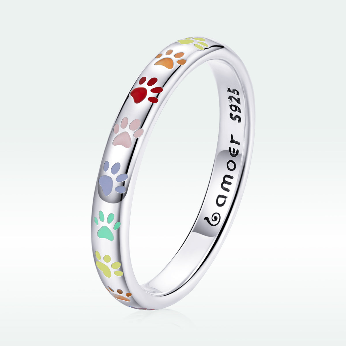 925 Sterling Silver Enamel Oxidized Silver Ring Size 6.0 on sale at MyriadMart