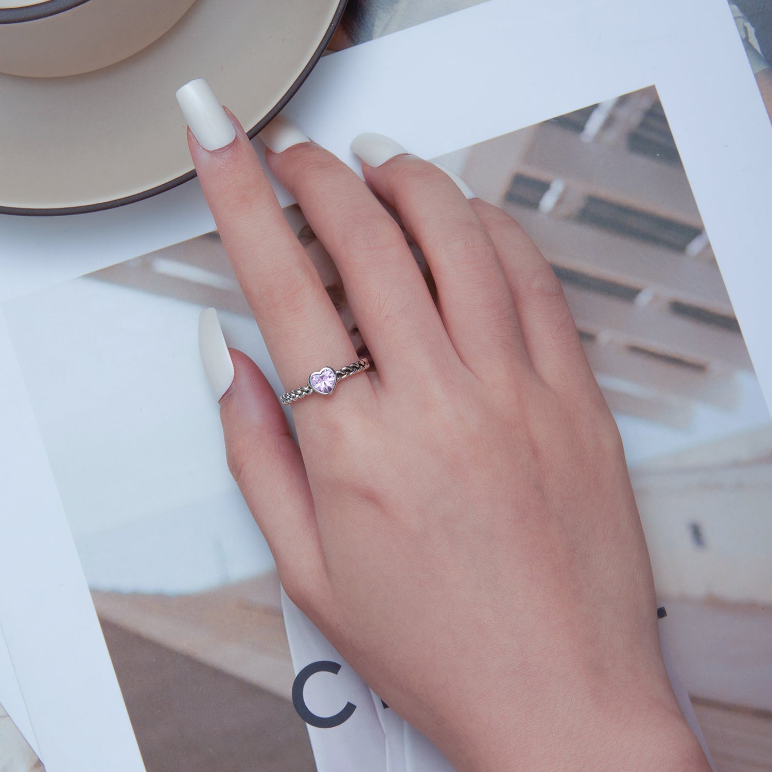 925 Sterling Silver Love CZ Ring for Women on sale at MyriadMart