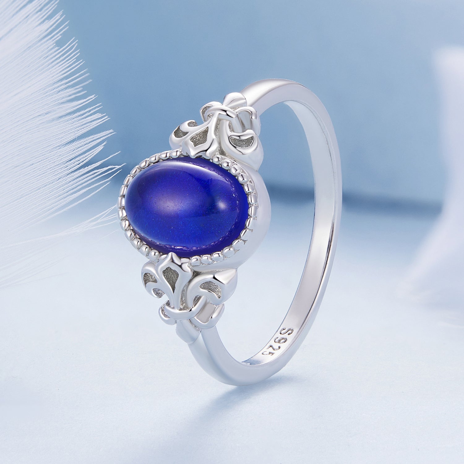 925 Sterling Silver Ring 1.7mm Size 6.0 with Transparent Glass for Women on sale at MyriadMart