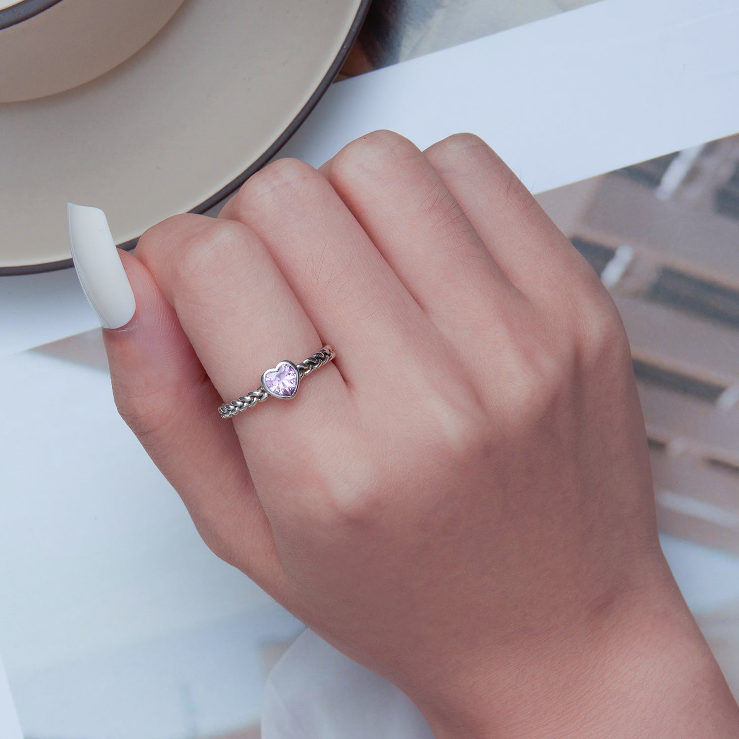 925 Sterling Silver Love CZ Ring for Women on sale at MyriadMart