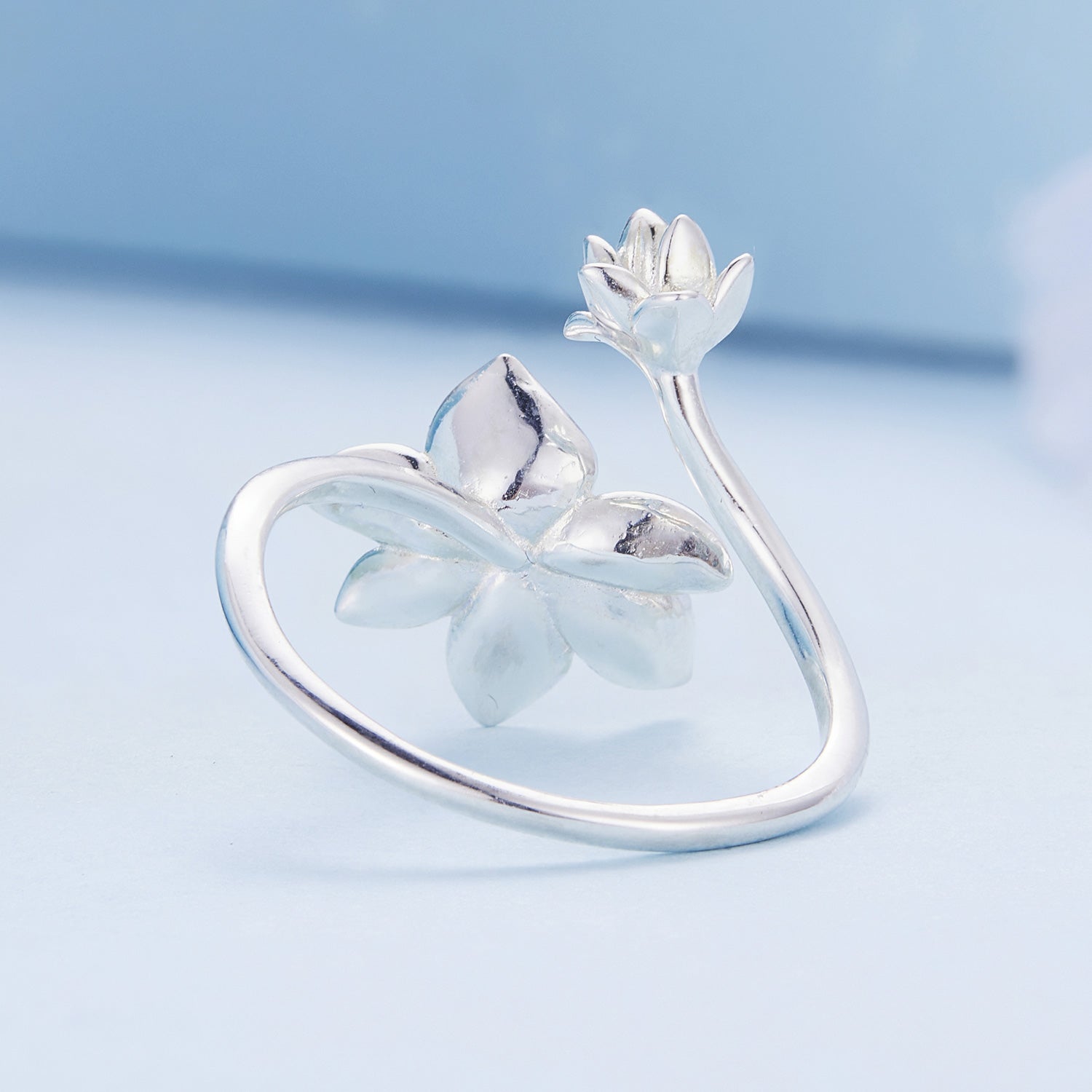 925 Sterling Silver Enamel Flower Ring on sale at MyriadMart