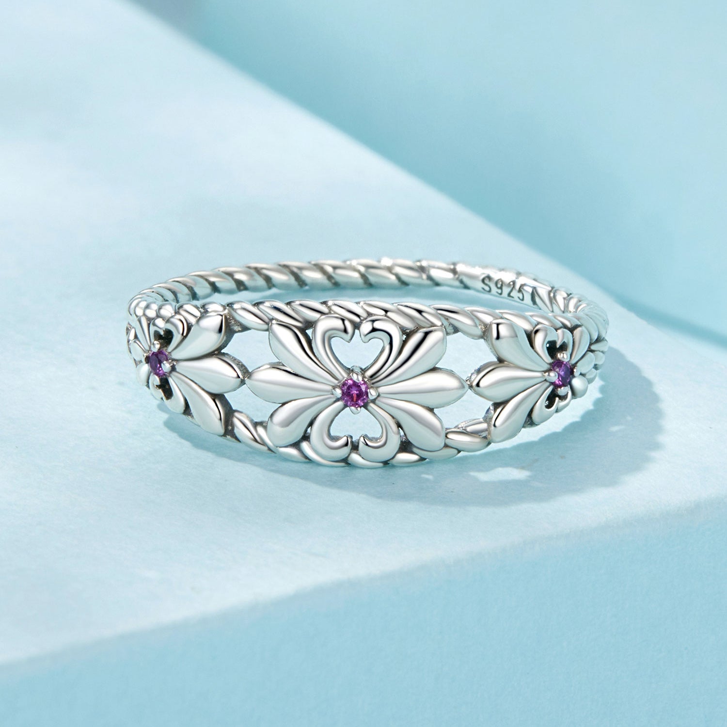 925 Sterling Silver Oxidized 1.3mm Pavé Set CZ Ring Size 6.0 for Women on sale at MyriadMart