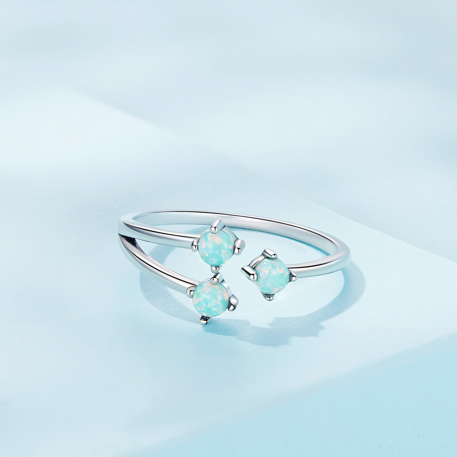 925 Sterling Silver Translucent Opal Ring for Women on sale at MyriadMart