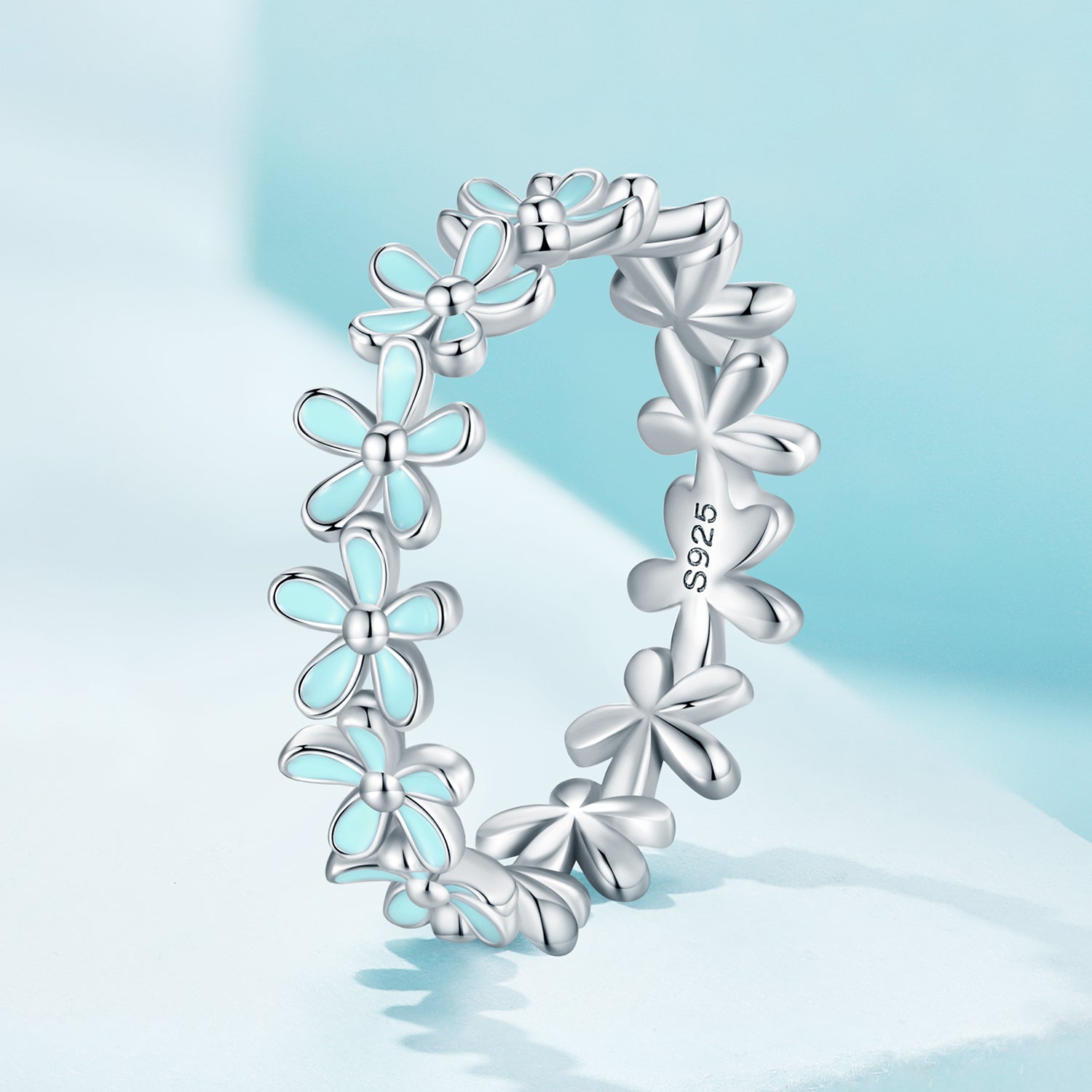 925 Sterling Silver Enamel Process Plated Platinum Ring Size 6 for Women on sale at MyriadMart