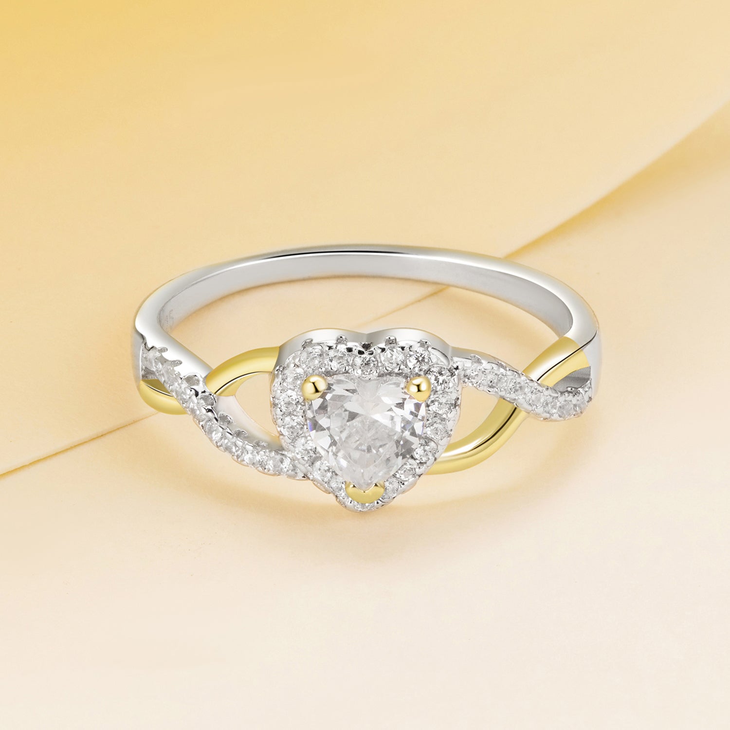 925 Sterling Silver & Plated White Gold 1.7mm CZ Ring Size 7.0 for Women on sale at MyriadMart