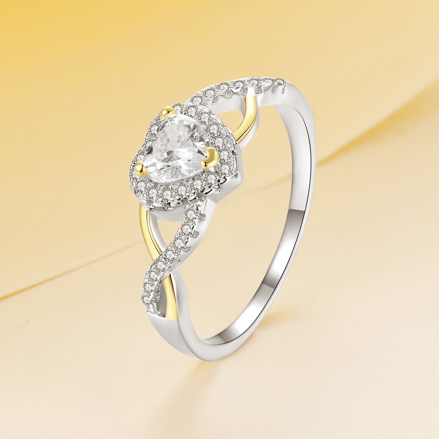 925 Sterling Silver & Plated White Gold 1.7mm CZ Ring Size 7.0 for Women on sale at MyriadMart