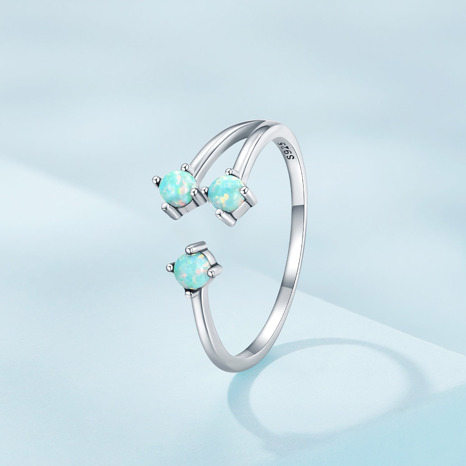 925 Sterling Silver Translucent Opal Ring for Women on sale at MyriadMart