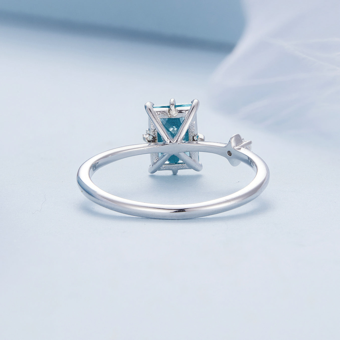 925 Sterling Silver 1.40mm Width CZ & Glass Ring Size 6 for Women on sale at MyriadMart