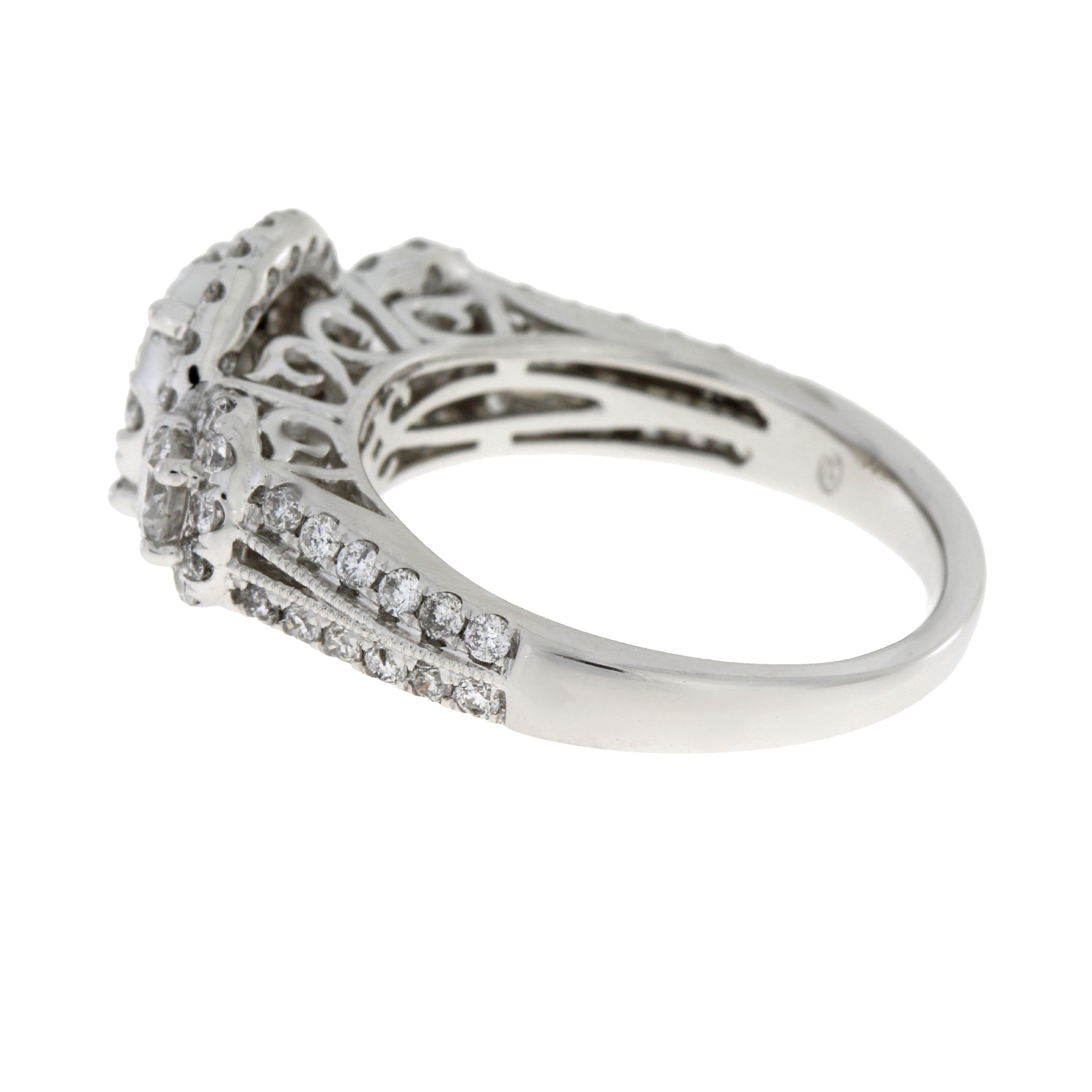 1.50ct Diamond 3 Stone Ring 14KT White Gold on sale at MyriadMart