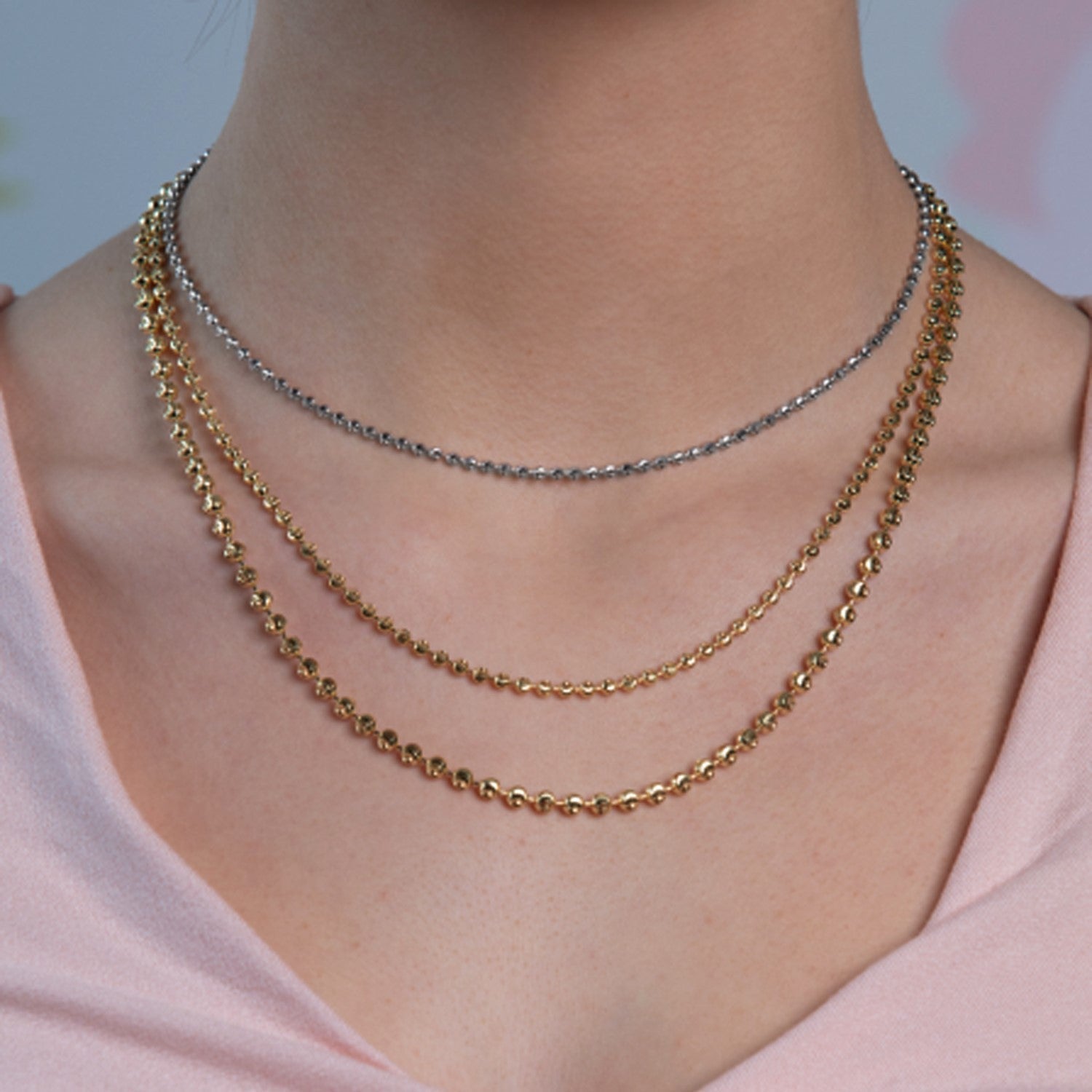 Moon Cut Bead Chain in 14k White Gold 2.50 mm on sale at MyriadMart