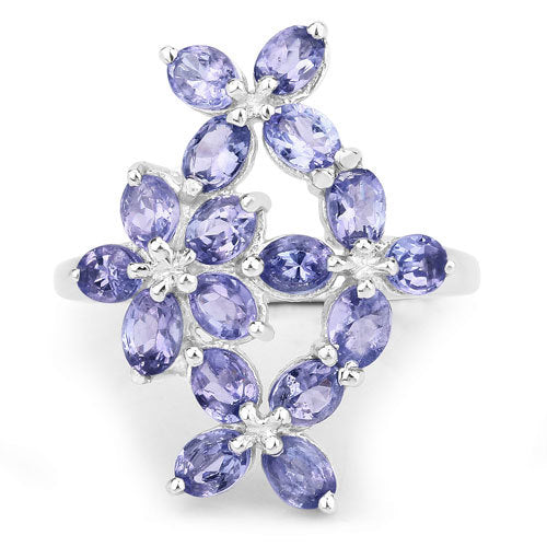 2.89 Carat Genuine Tanzanite .925 Sterling Silver Ring on sale at MyriadMart