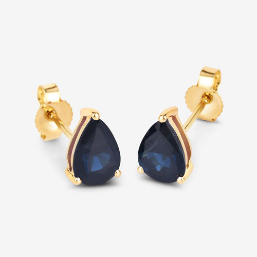 1.60 Carat Genuine Blue Sapphire 10K Yellow Gold Earrings on sale at MyriadMart