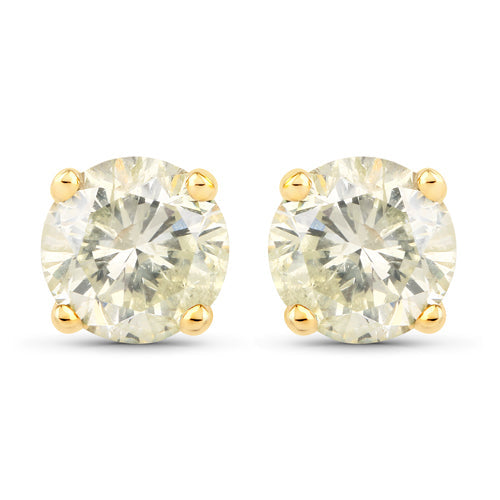 1.24 Carat Genuine LB Diamond 14K Yellow Gold Earrings on sale at MyriadMart