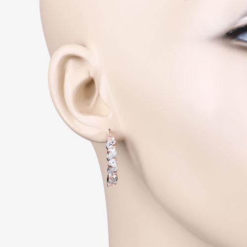0.98 Carat Genuine Morganite and White Topaz .925 Sterling Silver Earrings on sale at MyriadMart