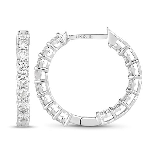 2.04 Carat Genuine Lab Grown Diamond 14K White Gold Earrings on sale at MyriadMart