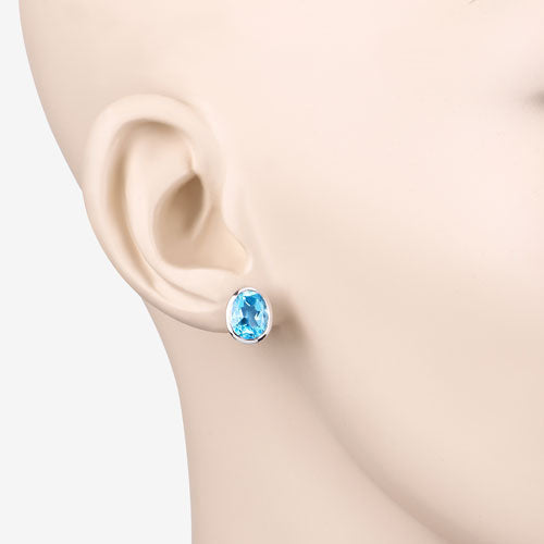 4.00 Carat Genuine Swiss Blue Topaz .925 Sterling Silver Earrings on sale at MyriadMart