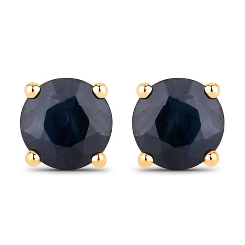 1.70 Carat Genuine Blue Sapphire 10K Yellow Gold Earrings on sale at MyriadMart
