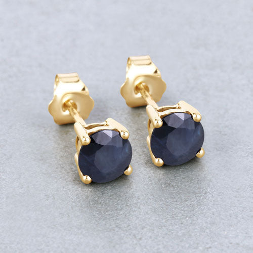1.70 Carat Genuine Blue Sapphire 10K Yellow Gold Earrings on sale at MyriadMart
