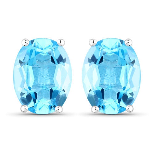 4.00 Carat Genuine Swiss Blue Topaz .925 Sterling Silver Earrings on sale at MyriadMart