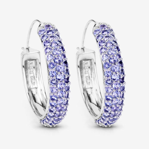 3.06 Carat Genuine Tanzanite .925 Sterling Silver Earrings on sale at MyriadMart