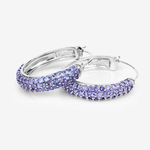 3.06 Carat Genuine Tanzanite .925 Sterling Silver Earrings on sale at MyriadMart