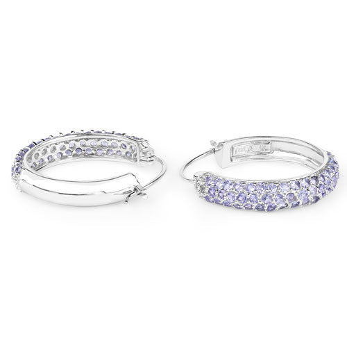 3.06 Carat Genuine Tanzanite .925 Sterling Silver Earrings on sale at MyriadMart