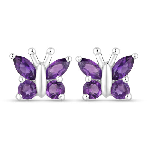 1.00 Carat Genuine Amethyst .925 Sterling Silver Earrings on sale at MyriadMart
