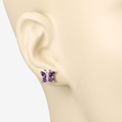 1.00 Carat Genuine Amethyst .925 Sterling Silver Earrings on sale at MyriadMart