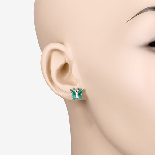 0.88 Carat Genuine Emerald .925 Sterling Silver Earrings on sale at MyriadMart