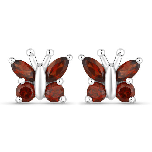 1.28 Carat Genuine Garnet .925 Sterling Silver Earrings on sale at MyriadMart