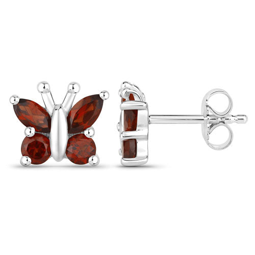 1.28 Carat Genuine Garnet .925 Sterling Silver Earrings on sale at MyriadMart