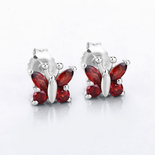 1.28 Carat Genuine Garnet .925 Sterling Silver Earrings on sale at MyriadMart