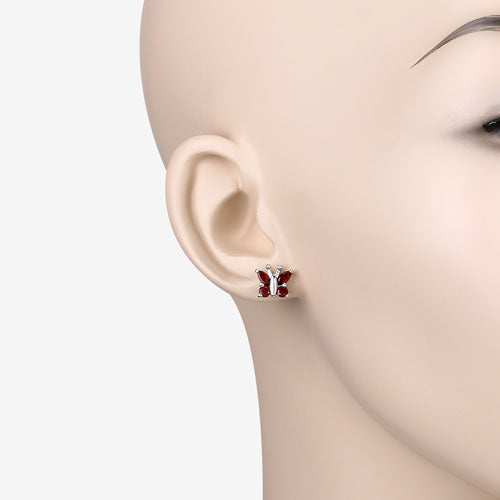 1.28 Carat Genuine Garnet .925 Sterling Silver Earrings on sale at MyriadMart