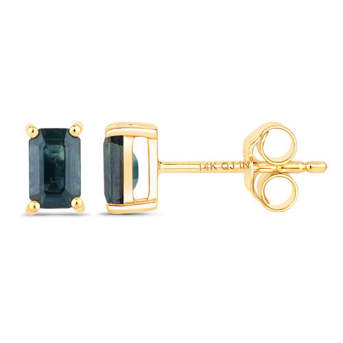 0.80 Carat Genuine Blue Sapphire 14K Yellow Gold Earrings on sale at MyriadMart