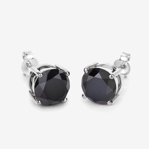 4.91 Carat Genuine Black Diamond 14K White Gold Earrings on sale at MyriadMart
