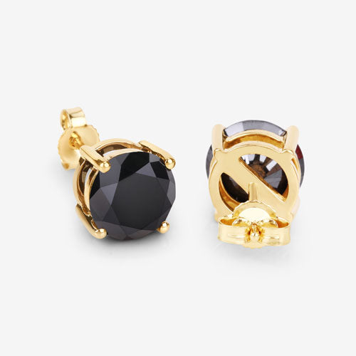 4.91 Carat Genuine Black Diamond 14K Yellow Gold Earrings on sale at MyriadMart