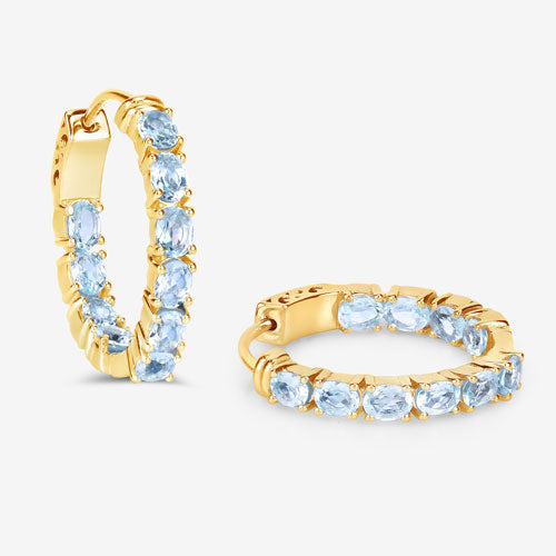 3.80 Carat Genuine Blue Topaz .925 Sterling Silver Earrings on sale at MyriadMart