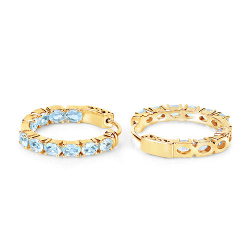 3.80 Carat Genuine Blue Topaz .925 Sterling Silver Earrings on sale at MyriadMart