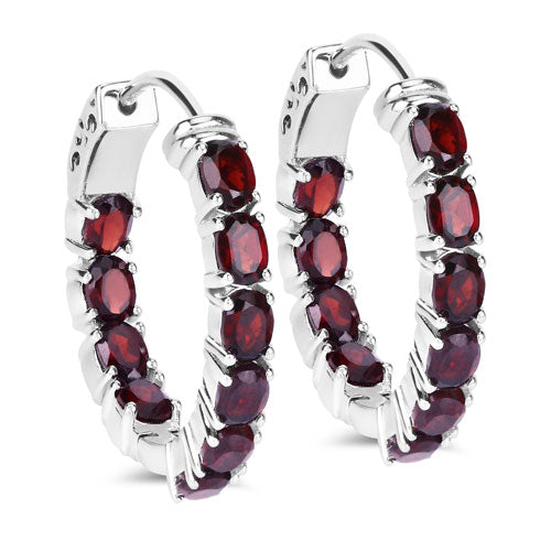 4.00 Carat Genuine Garnet .925 Sterling Silver Earrings on sale at MyriadMart