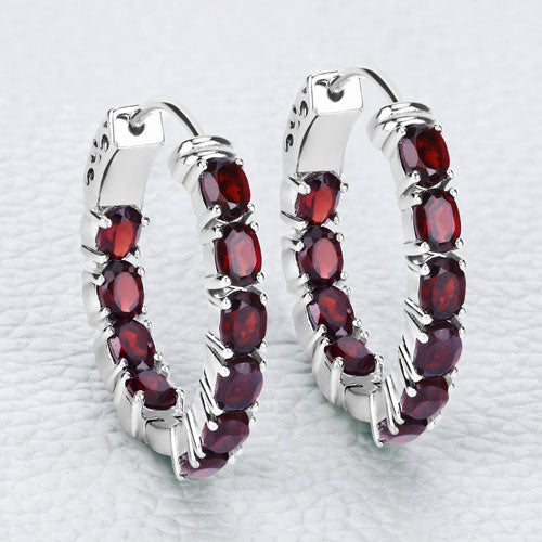 4.00 Carat Genuine Garnet .925 Sterling Silver Earrings on sale at MyriadMart