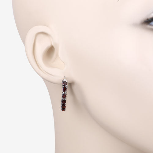 4.00 Carat Genuine Garnet .925 Sterling Silver Earrings on sale at MyriadMart