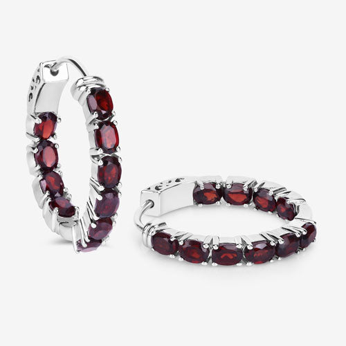 4.00 Carat Genuine Garnet .925 Sterling Silver Earrings on sale at MyriadMart