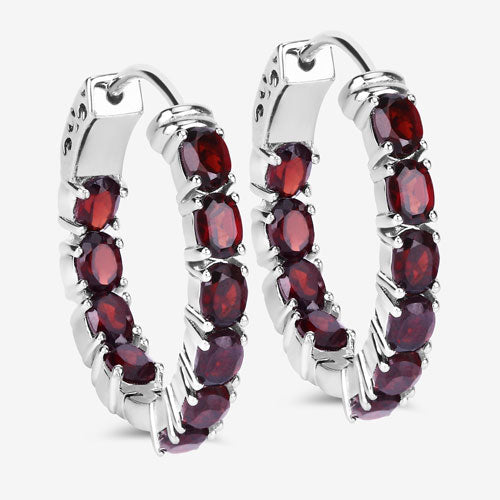 4.00 Carat Genuine Garnet .925 Sterling Silver Earrings on sale at MyriadMart