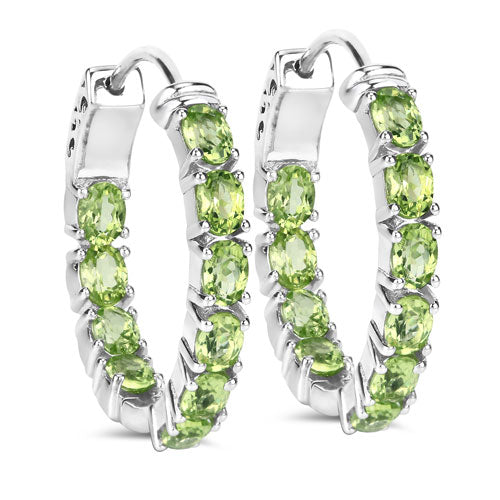 3.40 Carat Genuine Peridot .925 Sterling Silver Earrings on sale at MyriadMart