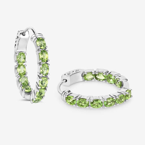 3.40 Carat Genuine Peridot .925 Sterling Silver Earrings on sale at MyriadMart