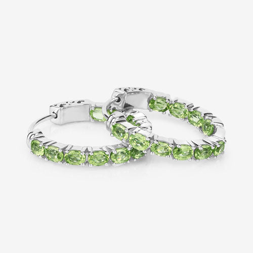 3.40 Carat Genuine Peridot .925 Sterling Silver Earrings on sale at MyriadMart