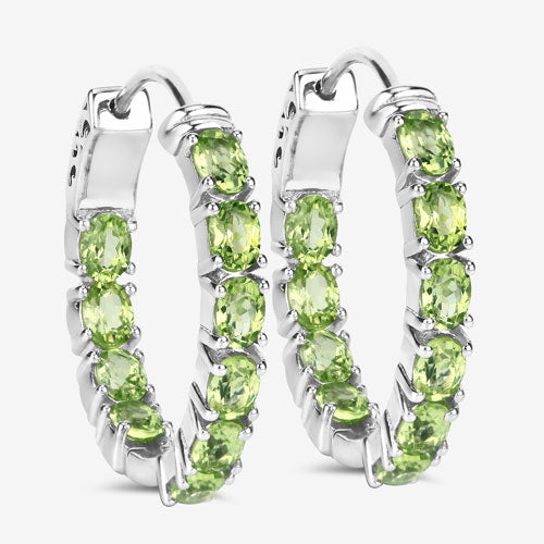 3.40 Carat Genuine Peridot .925 Sterling Silver Earrings on sale at MyriadMart
