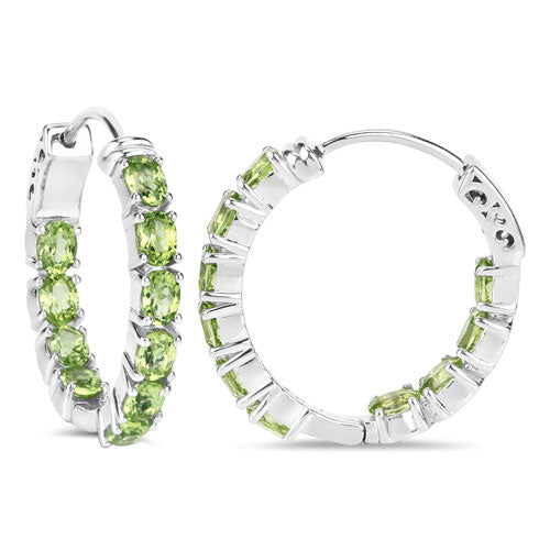 3.40 Carat Genuine Peridot .925 Sterling Silver Earrings on sale at MyriadMart