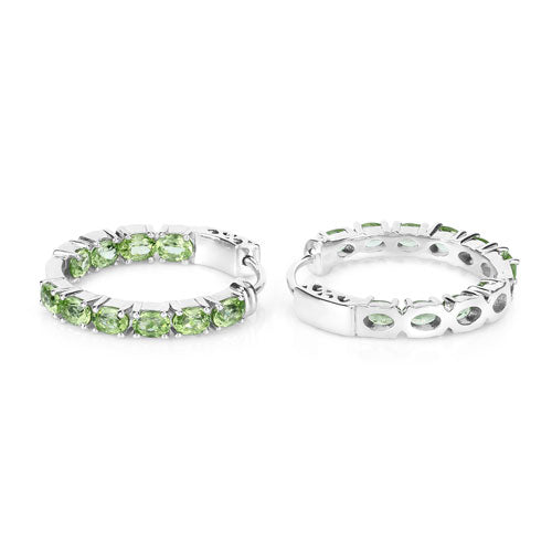 3.40 Carat Genuine Peridot .925 Sterling Silver Earrings on sale at MyriadMart
