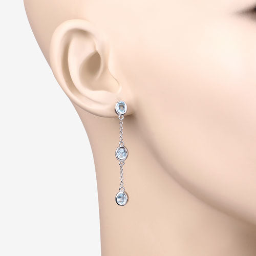 2.16 Carat Genuine Blue Topaz .925 Sterling Silver Earrings on sale at MyriadMart
